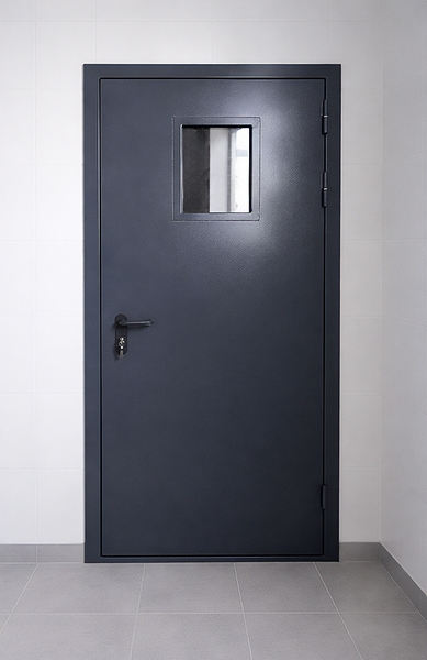 Серая дверь с окном