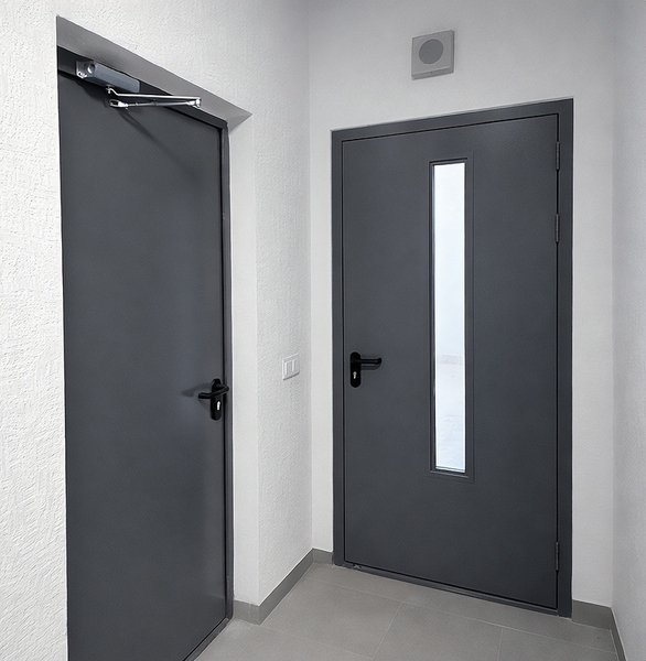 Огнестойкие серые двери