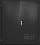 Двупольная техническая дверь RAL 9004 черная, вентиляция