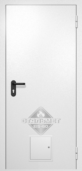Однопольная противопожарная дверь EI-60 со стыковочным узлом RAL 9016