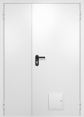 Полуторапольная противопожарная дверь EI-60 белая RAL 9016, стыковочный узел