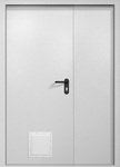 Полуторапольная противопожарная дверь EI-60 белая RAL 9016, стыковочный узел